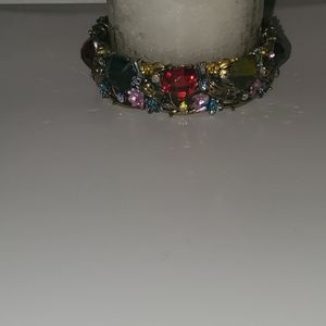 Multi Stone Design Hinged Bangle